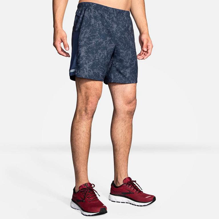 Brooks Sherpa 7 2-In-1 - Mens Running Shorts - Blue (90182VTWI)